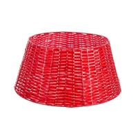 LOLAhome Cubre pie Desmontable para árbol de Navidad de Mimbre Natural Rojo