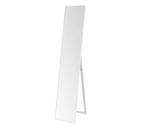 LOLAhome Espejo de pie de Cuerpo Entero con Marco de Madera Blanco de 151x31 cm. Soporte Plegable. Ideal para Vestidor, Dormitorio y Entrada. Diseño Moderno y Estable.