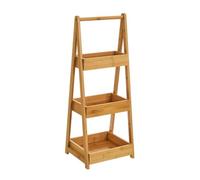 Lola Home Estantería escalera de 3 bandejas de bambú natural de 30x25x78 cm