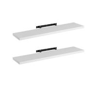 LOLAhome Set de 2 estantes de Pared flotantes Blancos de 120x23,5x3,8 cm