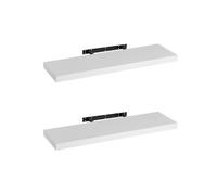 LOLAhome - Set de 2 Baldas Flotantes para Pared de Madera Blancas de 80x23,5 cm. Estanterías de Pared Resistentes y Decorativas sin Agujeros Visibles para Salón, Cocina, Oficina o Dormitorio