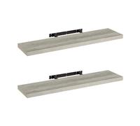Estante de pared flotante de madera MDF gris de 100 cm Lola Home Set de 2 unidades