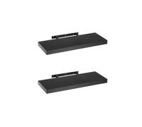 Set de 2 estantes de pared flotantes negros de 60x24 cm