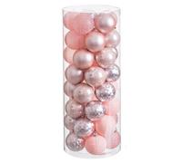 LOLAhome Set de 40 Bolas combinadas de plástico Rosa para Navidad de Ø 6 cm