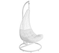 LOLAhome Silla jardín Colgante Acero Blanco, diseño Dido, 191x103x103 cm