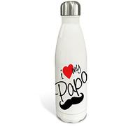 LolaPix Botella agua acero inoxidable. Botella personalizada. Botella acero inoxidable. Botella térmica de doble capa. Libre BPA. 500ml y 750ml. Día del padre. My Papa