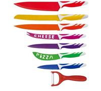 Lolek Set de 7 Cuchillos de Acero Inoxidable + Pelador de Patatas de Cerámica
