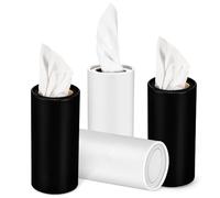 LOLIPPYY Caja para pañuelos de Coche 4 Piezas cilíndricas de cartón con Estilo Minimalista Recarga Sencilla para Uso en vehículo y Viajes