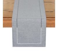 LOMOHOO Camino de mesa rústico de 108 pulgadas de largo de lino gris, camino de mesa de granja, caminos de mesa modernos para decoración de mesa de cocina y comedor
