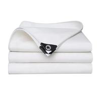 Lona blanca impermeable resistente con ojales, cubierta de lona resistente a la intemperie para exteriores, duradera de 500 g/m², disponible en 2 x 2 m, 2 x 4 m, 4 x 8 m / 13.1ft x 26.2ft / 13.1ft