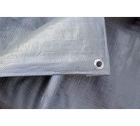 Lona de lona con ojales, antidesgarros, impermeable, para techos, polietileno multiusos (5 x 8 metros, gris 180 g/m²)