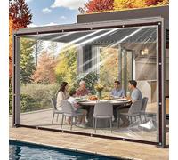 Lona de protección Silecomplaza, impermeable, con ojales, 3.5 x 3.5 m. Lona de tela transparente con ojales, resistente al desgarro y a los rayos UV. Lona de protección premium para jardín, camping, m