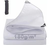 Lona de protección - Tejido de polietileno - 3 x 6 metros - 180 g/m² - Impermeable - Resistente a los rayos UV - Resistente al desgarro - Blanco