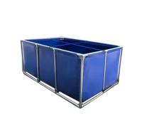 Lona de PVC plegable para estanque de peces con marco de acero, tanque sobre el suelo con panel de visualización y válvula de drenaje para almacenamiento de agua