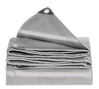 Lona gris para camiones de 670 g/m², con ojales, lona de PVC impermeable, resistente a desgarros y resistente a los rayos UV, para barcos, camiones, remolques, piscina, construcción, techos, madera