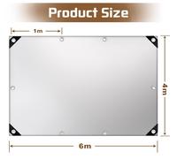 Lona impermeable, 4 x 6 metros, 160 g/m², estabilizada contra los rayos UV, con ojales, para barcos y camping