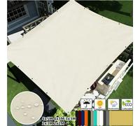 Lona Impermeable con Ojales para Toldo, Cubierta, Parasol, Toldo para Jardín, Patio, Camping, Senderismo y Refugio al Aire Libre Beige 2x2M
