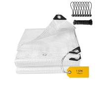 Lona impermeable de 2 x 3 m, para invernadero, resistente al invierno, 140 g/m², transparente, con ojales para protección de plantas, muebles de jardín, barcos, camiones, leña