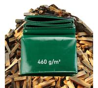 Lona impermeable de 3,5 x 5 m, 460 g/m², cubierta de PVC con ojales, resistente a los rayos UV, protección bilizada para camión, jardín, parrilla, piscina, tienda de campaña, color verde