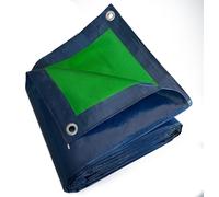 Lona impermeable, de 6x10 metros, con ojales, de color azul verdoso, para jardín y camping