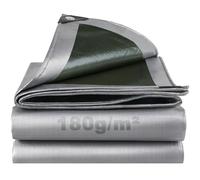 Lona Impermeable Exterior 2x3m, 180g/m² Lona de Protección Toldo Reforzado PE con Ojales, Duradera Resistente a Los Rayos UV Desgarros, Multiusos para Terrazas Muebles Jardín Piscina Coche Verde-Plata