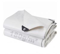 Lona Impermeable Exterior 3x4m, 180 g/m² Lona de Protección Toldo Reforzado PE con Ojales, Duradera Resistente a Los Rayos UV Desgarros, Multiusos para Terrazas Muebles Jardín Piscina Coche Blanco