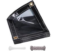Lona Impermeable Exterior Transparente - 3x3m 420 g/m² PVC Lona de Protección UV Toldo con Reforzado Ojales, Duradera Resistente a Desgarros para Protección Multiusos para Terrazas Piscina Coche