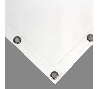 Lona Impermeable para Exteriores de PVC de 650 g/m² con Ojales Cada 50 cm y Refuerzo en el Borde, Lona de Plástico Impermeable a Prueba de Viento, Lluvia y Moho (5 X 6 m Blanco)