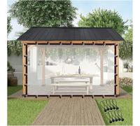 Lona impermeable personalizable con ojales, paneles laterales de plástico duradero para uso en exteriores, perfecta para porche, cenador, patio, 400 x 800 cm