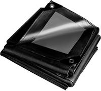 Lona protectora negra, 260 g/m², impermeable, resistente al desgarro, de 3 x 4 metros, para muebles de jardín