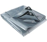 Lona protectora Unyqoos® de 6x10 metros, gris-negra: fabricada en polietileno tejido, tratada con protección UV, lona de cobertura resistente a la intemperie para madera, vehículos y equipos, con ojal