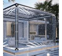 Lona Transparente con Ojales 190 x 210 cm con Ojales Lona Transparente Exterior Toldos Duradera para Muebles de Jardín, Plantas, Invernadero, Sombrero, Techo, Color Transparente