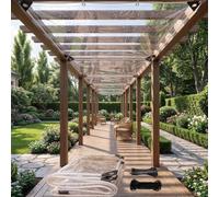 Lona Transparente con Ojales, 2.5x4.2m PVC Impermeable para Exterior 500g/m², Protección UV y Resistente a Desgarros, Incluye Cuerda - Toldo para Pérgola, Jardín, Invernadero y Piscina