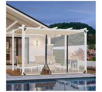 Lona Transparente con Ojales for Exteriores, Cortina de Lona Transparente Exterior, Lluvia Lona Transparente de PVC, for Pérgola, Porche, Patio, Balcón(H2xW2.5m/H6.5xW8.2ft)