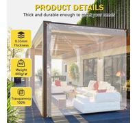 Lona transparente de PVC para techo, de 3x3 metros, con un peso de 400 g/m², impermeable, que incluye cuerda y bridas, ideal para muebles de jardín, plantas e invernaderos