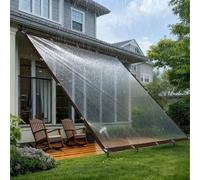 Lona Transparente Impermeable de 2x4m/2m, Lona de Polietileno Antidesgarro con Ojales Resistentes a la Oxidación para Patio, Jardín, Gallinero 2x2m