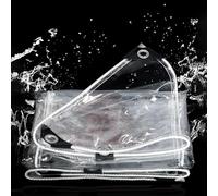 Lona Transparente Impermeable Exterior 0,35 mm Lona de plástico PVC Impermeable con Ojales 350g/M² para Invernaderos Muebles de Terraza cenador Tejado Cortina de Exterior (2x3m)