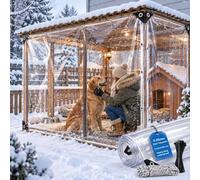 Lona Transparente Impermeable Exterior, 0,45 mm PVC Toldo con Ojales Protección UV Resistente a Desgarros para Terraza Pérgola Jardín Camping Piscina Muebles Plantas, con Cuerdas(2.6x3.3m)