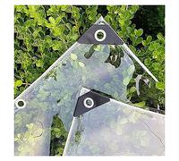 Lona transparente personalizada con ojales, 420 g/m², cubierta impermeable de PVC, protege para balcón, patio, jardín, parrilla, plantas, toldo, protección contra la lluvia (1 x 8 m)