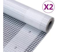 Lonas de leno 2 unidades 260 g/m² 3x6 m blanca