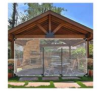 Lonas de vinilo transparente para exteriores con cierre ER, paneles laterales de PVC impermeables, Heavy Du C, ojales incluidos (tamaño: 210 x 230 cm)