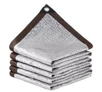 Lonas plateadas reflectantes 99% de malla térmica, tela solar con ojales, red de protección solar para invernadero, patio, jardín, cubierta de coche (13 x 33 pies)