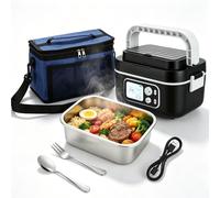 Lonchera eléctrica con batería, 27000 mAh, 100 W, 1,5 litros, acero inoxidable