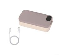 Lonchera eléctrica de 7200 mAh, calentador de comidas inalámbrico con olla de acero inoxidable, caja de viaje de calentamiento rápido para conductores de trabajo, 1 L (rosa)