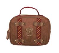 Lonchera Harry Potter Gryffindor con diseño vintage tipo baúl | Neceser térmico con escudo metálico y asa roja para escuela, trabajo o viaje