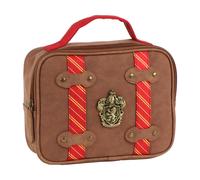 Lonchera Harry Potter Gryffindor con diseño vintage tipo baúl | Neceser térmico con escudo metálico y asa roja para escuela, trabajo o viaje