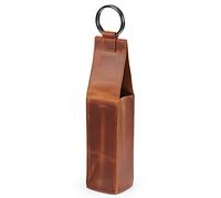 Londo Estuche para Botella de Vino de Cuero Genuino - Elegante y Resistente Porta Vino para Viajes, Picnics y Regalos