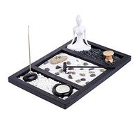 London Boutique Zen Garden - Portavelas de Buda para meditación, diseño de Yin Yang, Arena Blanca y Piedras Decorativas (Buda Zen)