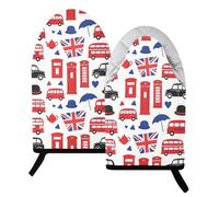 London Britain English UK Cars 204.4 °C Guantes de horno resistentes al calor y soporte para ollas, guantes de cocina resistentes al calor, 24.1 cm x 15.2 cm, 2 unidades