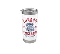 Londres, Inglaterra, Reino Unido, envejecido, rojo y azul impresión Vaso térmico de acero inoxidable de doble pared